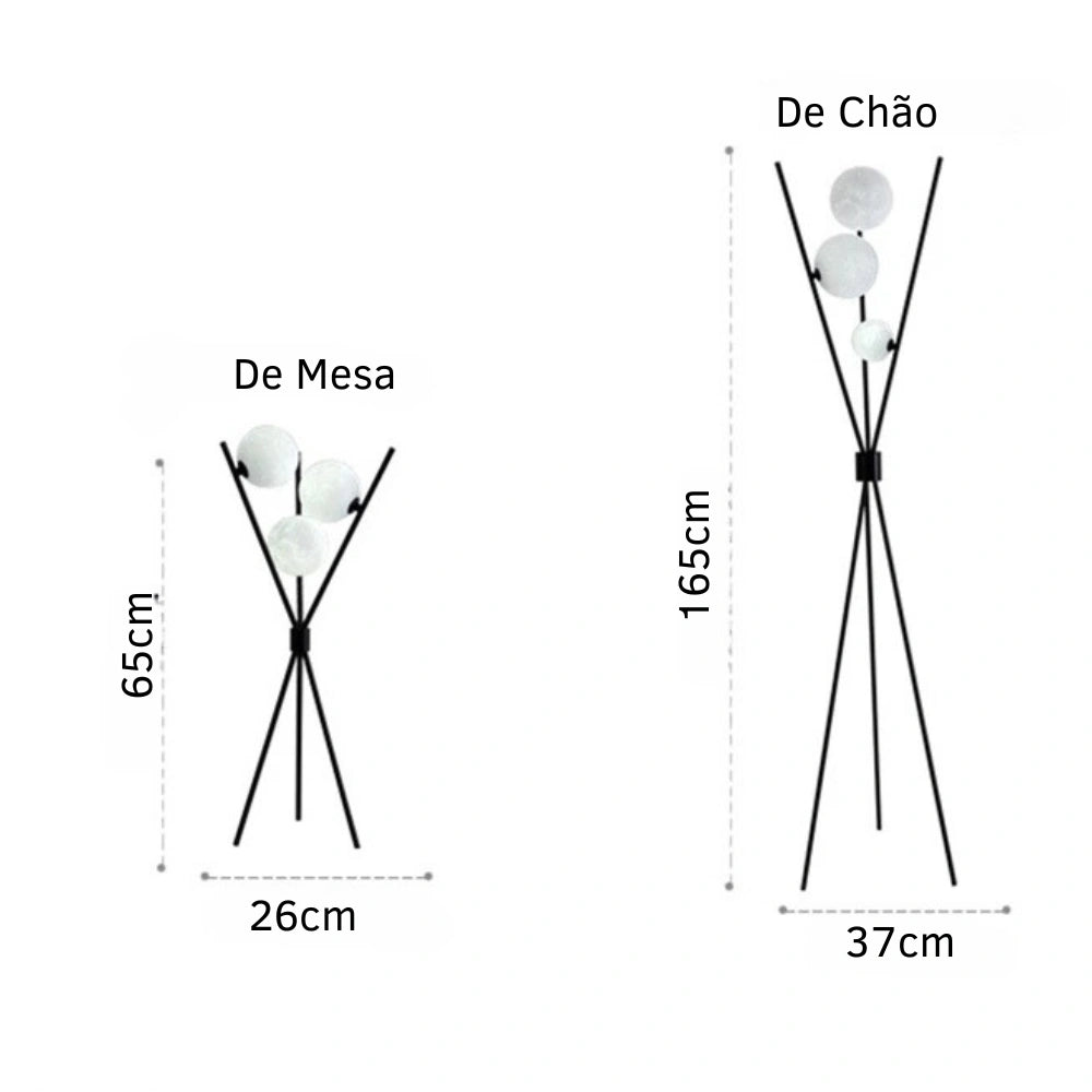 Luminária de Chão LED Design Lua em 3D