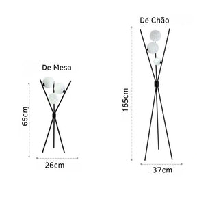 Luminária de Chão LED Design Lua em 3D