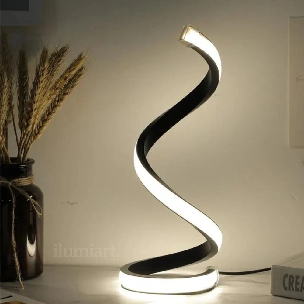 Luminária de Mesa LED Design Espiral com Controle de Intensidade