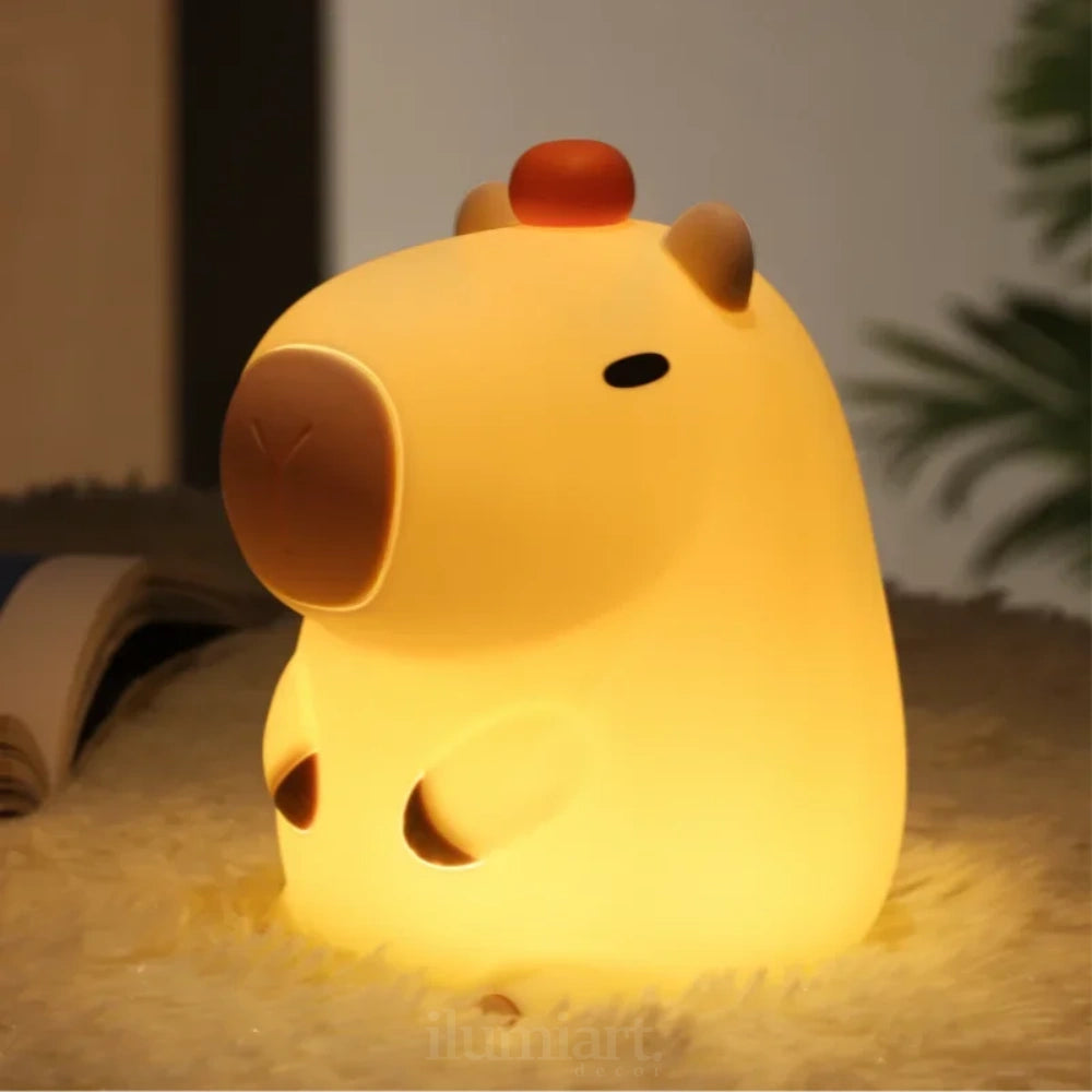 Luminária Noturna Fofa de Capivara Lâmpada LED