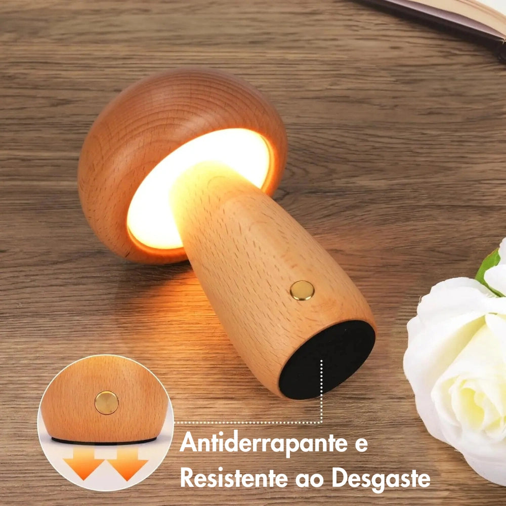 Luminária Noturna LED Design Cogumelo